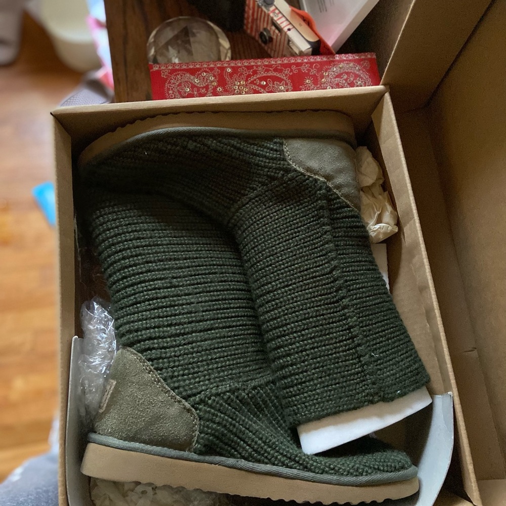 Olive green crotchet Ugg Boots
